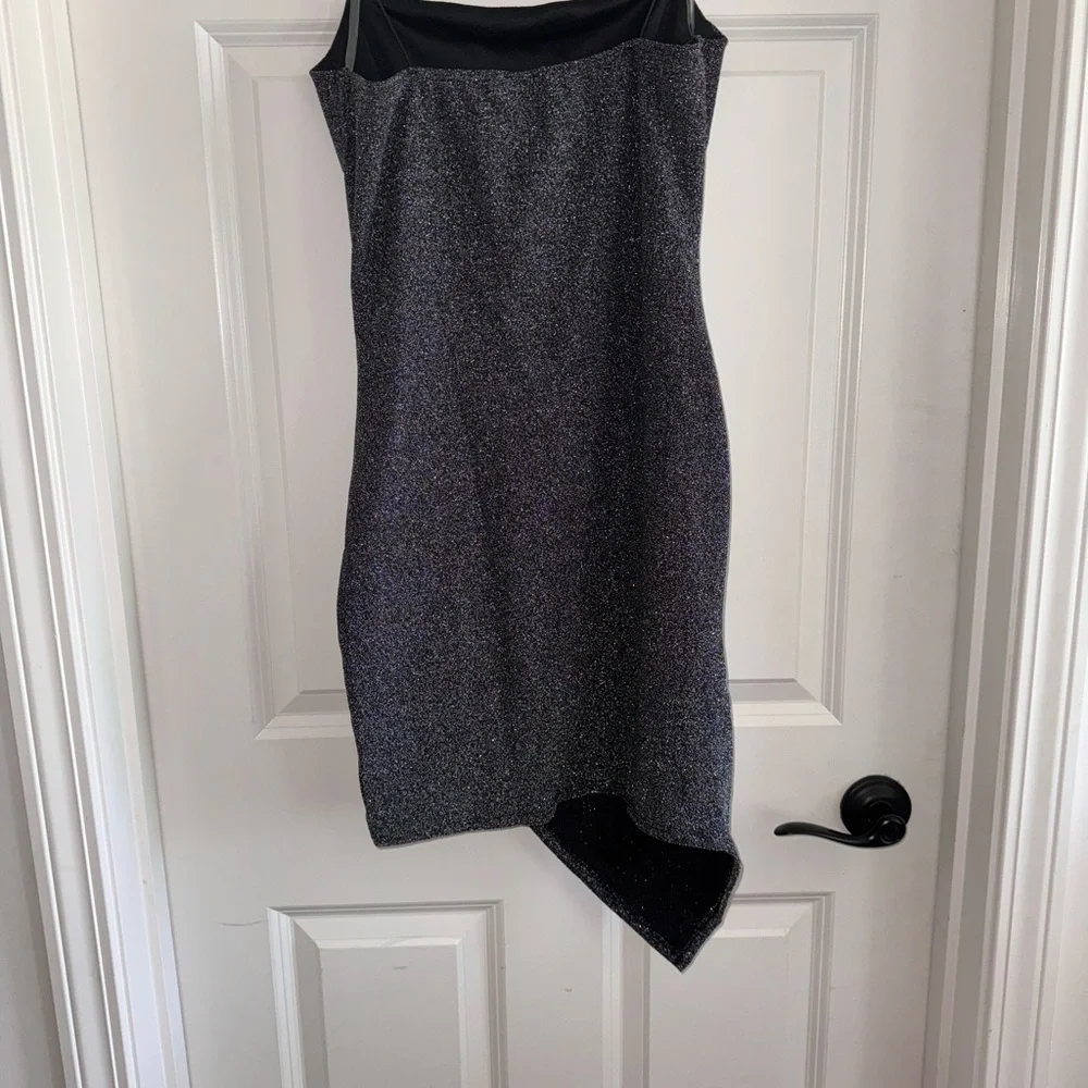 Windsor Gray Asymmetrical Wrap Cocktail Dress - Picture 2 of 9